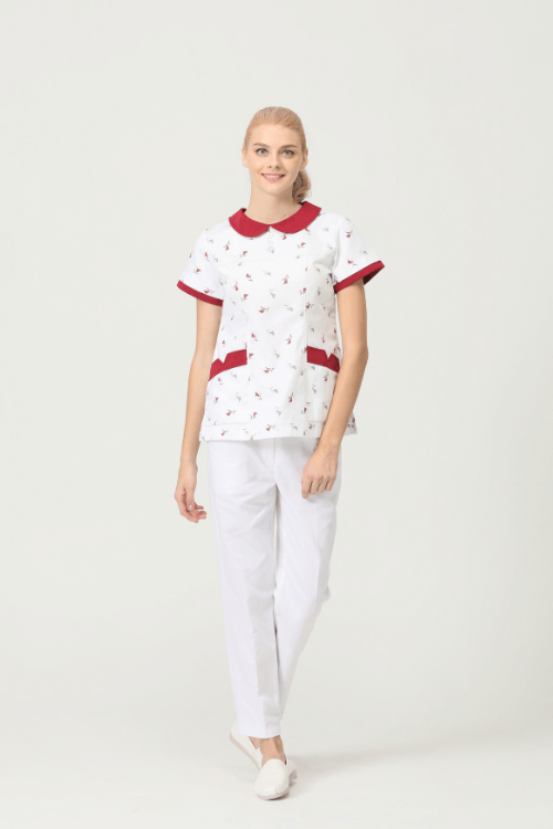 Nursing unifrom gray with red design