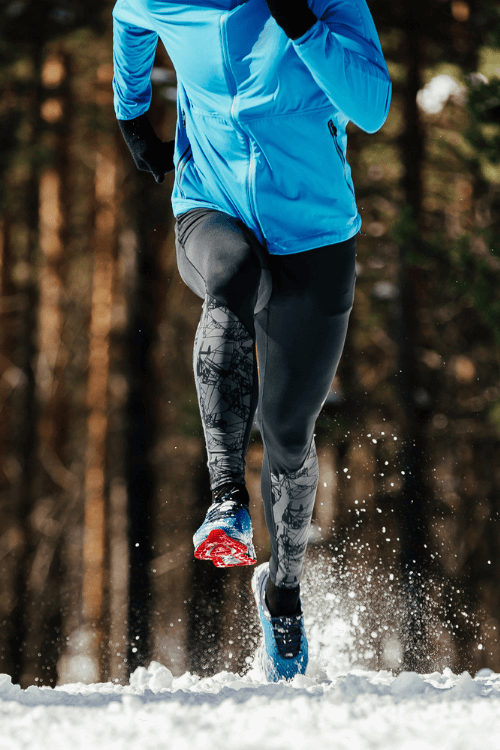 Blue Wind Jacket and running