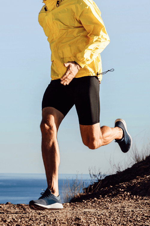 runnin with yellow jacket